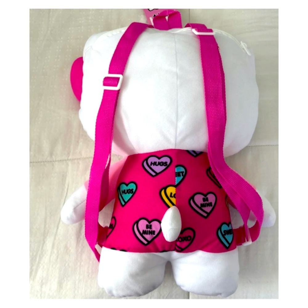 NEW Hello Kitty Jumbo Valentine's Plush Backpack - Picture 5 of 7